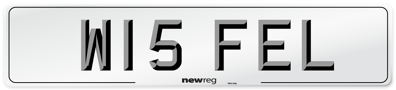 W15 FEL Number Plate from New Reg